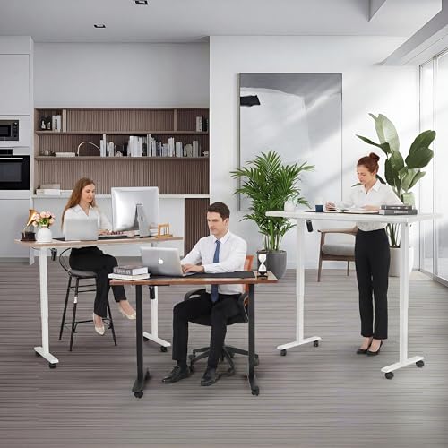 farexon 71x28 Inch Electric Standing Desk with Mouse Pad, Brown - color: Brown, size: 71 x 28''