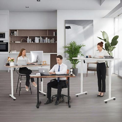 farexon 71x28 Inch Electric Standing Desk with Mouse Pad, Brown - color: Brown, size: 71 x 28''
