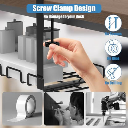 Under Desk Cable Management Tray with 52Pcs Different Essential Accessories