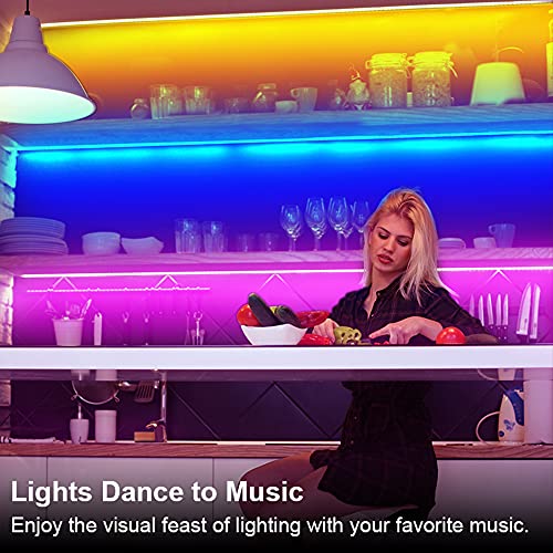 maylit 6 PCS RGB Under Cabinet Lights with App and Remote Control - size: 9.8FT without Motion Sensor