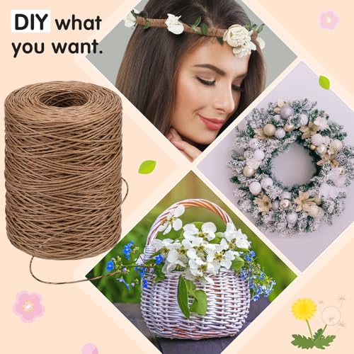 Syhood 673 Feet Floral Vine Bind Wire Rustic Craft Wire, Camel - color: Camel, size: 673 Feet