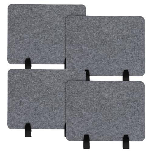 4 Pack Acoustic Desk Divider 21 x 16 Inch No Drilling Clamp-On Privacy Shields Panel Freestanding Desk Divider Desktop Sound Proof Dividers for Office Libraries School Student Desks