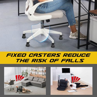 Bell Glides Replacement Office Chair, Caster Wheels Stopper Chair Feet with Separate Self Adhesive Felt Pads, Wheel for Carpet (Advanced Fixed feet-5PCS) - style: Advanced fixed feet-5PCS