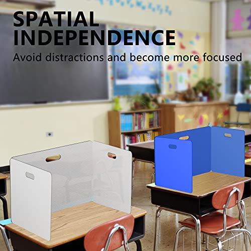 Privacy Shields 12 Pack Blue Durable Easy Carry Plastic Desk Dividers-Easy to Disinfect Classroom Dividers-Portable Divider-Re-usable Privacy Divider - color: Bule 12 Pack