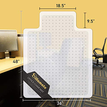 Plastic Office Chair Mat for Carpeted Floors, 36'' x 48'' Heavy Duty Floor Mat, Eco-Friendly Series Studded Carpet Desk Chair Mats (36 inches X 48 inches) - size: 36 inches X 48 inches x 1 pc