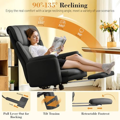 FelixKing Office Chair, Flip Armrests for Pets Criss Cross Legged, Black - color: Black