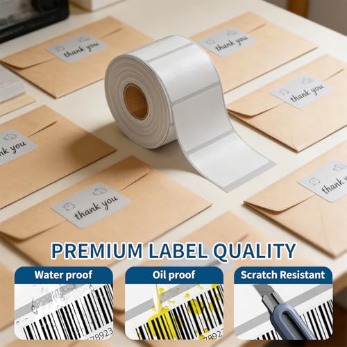 2" x 3" Direct Thermal Label, 750 Printer Labels, Waterproof & Adhesive for Barcode,Perforated Compatible with Rollo and Zebra Desktop Printers (NO BPA and BPS) - size: 2" x 3", style: 1 Roll