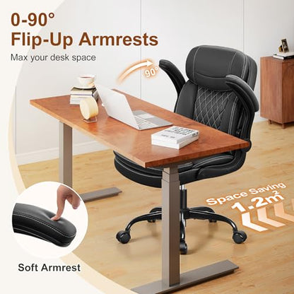 Office Desk Chair, Ergonomic Computer Chair with Unique Dual-Layer Support - color: Black