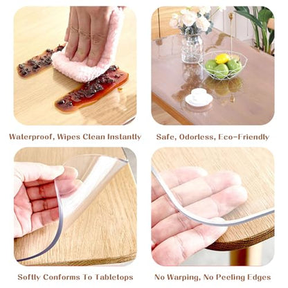 12 x 38 Inch Clear Frosted Plastic Tablecloth Protector 1.5mm Thick Waterproof Office Desk Blotter Pad Vinyl Dining Room Table Protector for Dessert Shop, Entrance Console - size: 12" x 38"