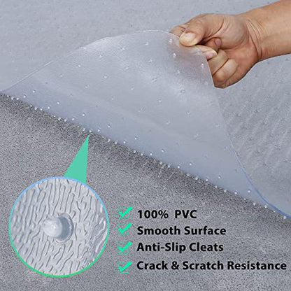 Office Chair Mat for Carpeted Floor 46” x 60” Clear Floor Protector Mat Anti Slip Computer Desk Chair Mat for Home Office (46” x 60” Rectangular) - size: 46” x 60” Rectangular