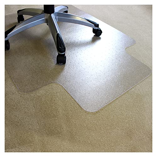 Marvelux Durable Office Chair Mat, Rectangular with Lip for Low and Standard Pile Carpets, 36" x 48", Transparent Carpeted Floor Protector, Shipped Flat, Eco-Friendly Enhanced Polymer - size: 36" x 48" (With Lip)