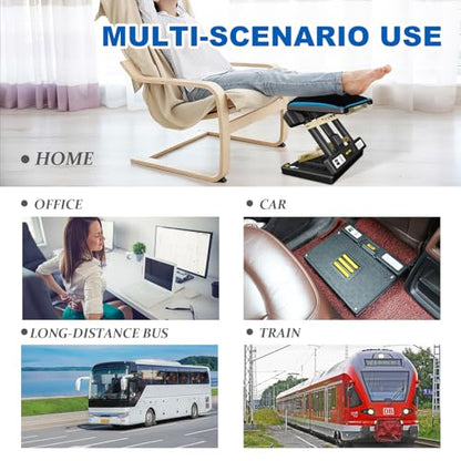 Foldable Foot Rest, Computer Foot Rest Under Desk, 12Modes Adjustable Ergonomic for Office, Loading Capacity 80 pounds, Removable Soft Cloth Pad,All-Season(Yellow) - color: Yellow & Thick Pad