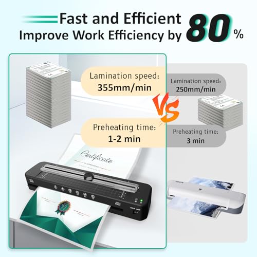 13 Inch Laminator Machine - 11x17 Laminator with 100 Sheets, Cold & Thermal, Built-in Paper Cutter & Corner Rounder, A3 Laminating Machine for Classroom & Home Office
