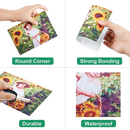Outus 100 Pcs Thermal Laminating Pouches, 4 Sizes Clear Plastic, 3 Mil