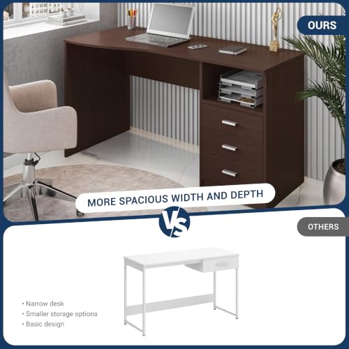 Techni Mobili 51 Inch Classic Computer Desk w/Drawers & Storage, Wenge - color: Wenge
