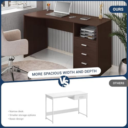 Techni Mobili 51 Inch Classic Computer Desk w/Drawers & Storage, Wenge - color: Wenge