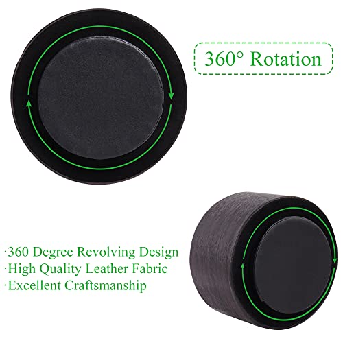Round Leather Art Supply Organizer,Remote Control Holder,360 Degree Spinning,Multi-Functional Pencil Holder,4 Compartments Desktop Stationary Organizer(1-Dark Brown2) - color: 1-Dark Brown2