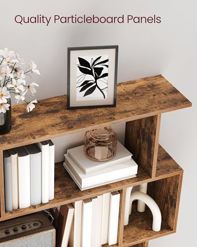 VASAGLE 5-Tier Bookcase, Open Storage, 35.4 x 9.4 x 62.6 Inches - color: Rustic Brown, style: 5-Tier (35.4"W)