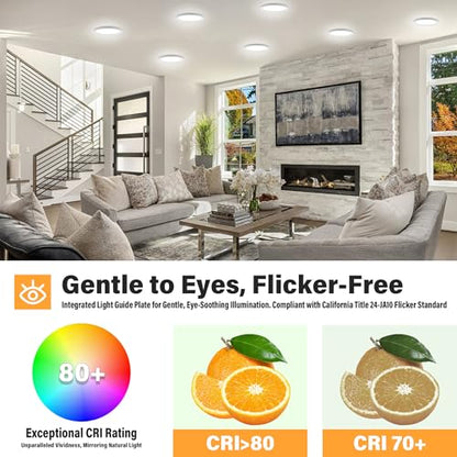 ETL Certified 5 inch Flush Mount Ceiling Light Dimmable,5000K White LED Ceiling Light Ultra Thin Round Flat Panel Ceiling Lights for Bedroom, Bathroom,Kitchen, Hallway,Basement,Closet, 3 Pack - color: 3 Pack White, size: 5 inch