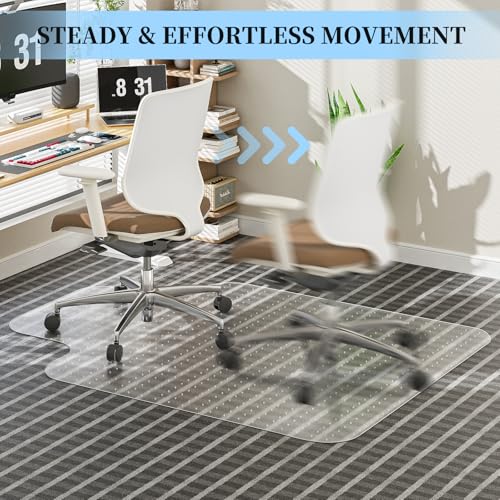 36"x48"with Lip Office Chair Mat for Carpet, Desk Chair Mat for Low Pile - size: 36" x 48" with lip