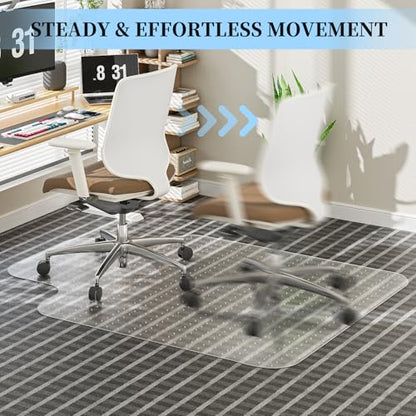 36"x48"with Lip Office Chair Mat for Carpet, Desk Chair Mat for Low Pile - size: 36" x 48" with lip