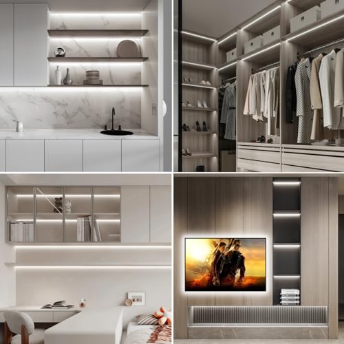 Under Cabinet LED Lighting kit 6 PCS 6500K White LED Strip Lights - color: White, size: 6.56Ft