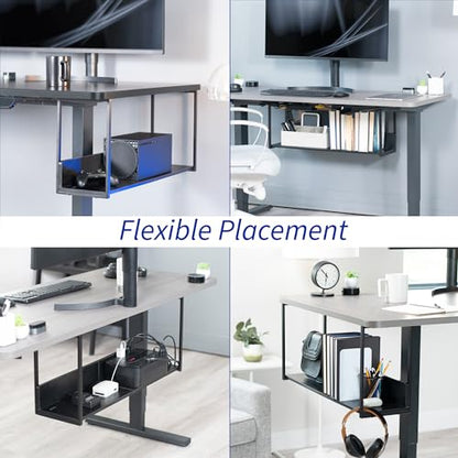 VIVO Black Under Desk 30 x 7 in Storage Shelf, DESK-SHELF30-UB