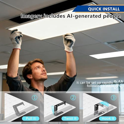 2x4 LED Panel Light 48Pack,Up to 7500 Lumens,AC120-277V | 5Power Options (25–50W),4CCT Choices (3000–5000K),0-10V Dimmable,ETL&DLC for Office Commercial Drop Ceiling - size: 2x4-48Pack