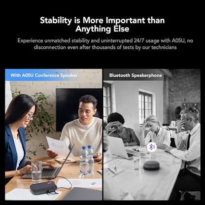 NUROUM A05U USB Conference Speaker and Microphone, Wired Speakerphone, 360° Noise Cancelling Voice Pickup, Stability, Lightweight, for Home Office/PC/Laptop/Destop/Group Meetings