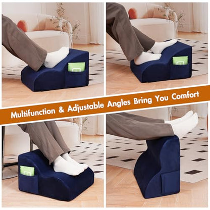 Foot Rest Under Desk,Ergonomic Foot Rest Office Comfort Foot Stool at Work - color: Blue