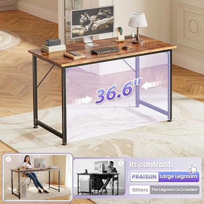 PRAISUN 40 X 20 Inch Computer Desk, Power Outlets, USB-C, Rustic Brown - color: Rustic Brown, size: 40inch