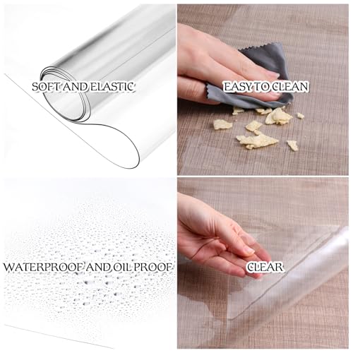 6 Pcs Nightstand Protector, Plastic Bedside Table Covers 15.8 x 23.6 Inch 1.5 mm Thick PVC Clear Table Cover Protector Coffee Tables Cover Multipurpose Clear Desk Mat Rectangle for Nightstand