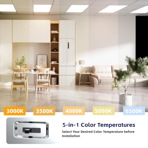 4Pack 2x4 LED Flat Panel Light with Emergency Battery Backup,5CCT - size: Emergency Backup, style: 2x4