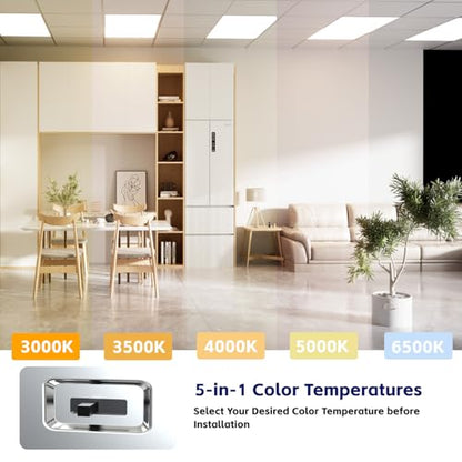 24Pack 2x4 LED Panel Light 5CCT Selectable Drop Ceiling Light Fixture - size: 24Pack, style: 2x4