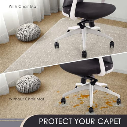 Kuyal Office Chair Mat for Carpet,2Pack Clear Heavy Duty Computer Chair Mat | 32''x55'', Under Desk Protector Carpeted Floors Mat with Lip , Easy Chair Movement,Ship Flat - size: 32" X 55" with Lip 2Pack