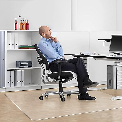 Office Chair Mat for Hardwood & Tile Floor, 46" x 72" Anti-Slip Desk Chair Mat, Easy Glide Floor Protector for Rolling Chairs, Floor Mat for Office Chair for Home Office - color: Clear, size: 46'' x 72'' Rectangle