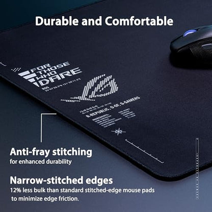 ASUS ROG Sheath II XXL Gaming Mouse Pad – 35.4” x 15.7”, Advanced Cooling Fabric, 1.5X Smoother Textile-Weave Surface, Flat-Stitched Durable Edges, Non-Slip Base - Black - color: Black, size: 35.4L x 15.7W inches