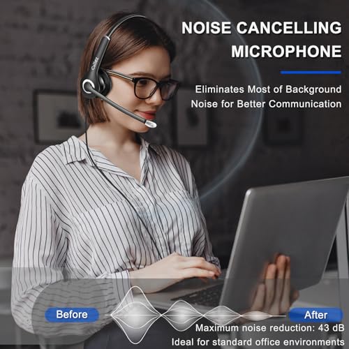 Callez Wired Computer Headset 3.5mm/USB-C Headset with Mic Noise Cancelling | Cell Phone Headphone for PC Laptop Mac iPhone 15/16/17 Samsung, Zoom Teams Call Center Home Office Work, in-line Controls