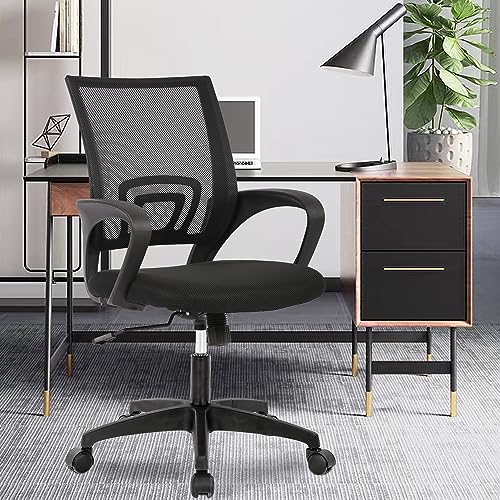 PayLessHere | Office Chair | Black | Pack of 3 | with Lumbar Support - color: Black, style: pack of 3