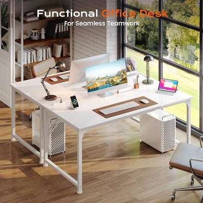 PRAISUN 47 X 24 Inch Deeper Desk with Power Outlets - color: White, size: 47.2*23.6 inch