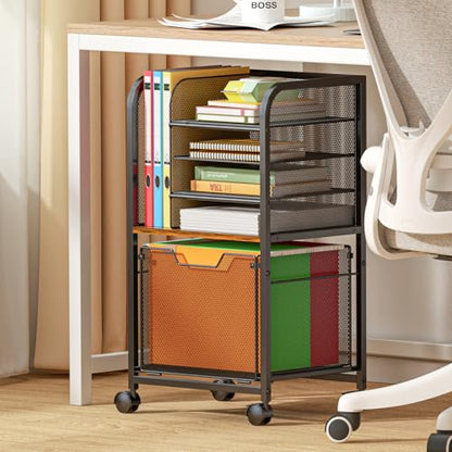 Feyejade 5-Tier Rolling File Cart Cabinet Under Desk Storage Organizer - size: 5-Tier