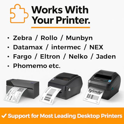 4000 4" x 6" Fanfold Thermal Shipping Labels for Zebra Printers - size: 4" x 6" - 8 Stacks ( 4000 labels ）