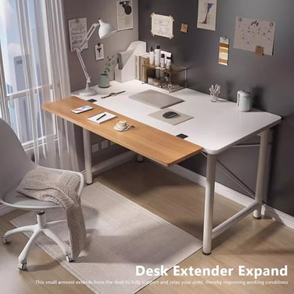 Large Wood Foldable Desk Extender Tray, Clamp-on Keyboard Shelf for Home Office & Dorm, Space-Saving Armrest Support (60x20cm, 24x8inch) Wood B 100x24cm(39x9inch)