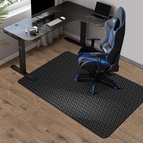 Office Chair Mat for Hard Floor, FURKIT 36"x48" Unique Y-Shaped Pattern | PVC Computer Chair Mat for Gaming, Anti-Slip Floor Protector Rug for Rolling Chairs, Large Desk Floor Mat for Home - color: Black, size: 36"x48"