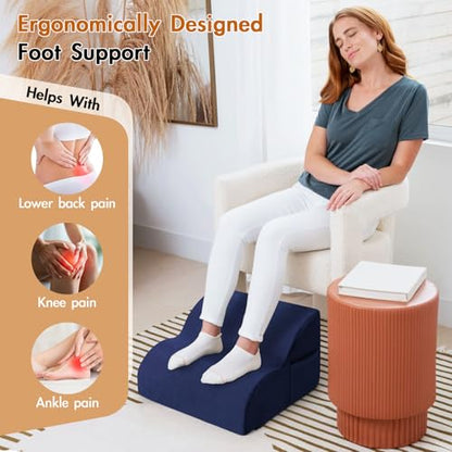 Foot Rest Under Desk,Ergonomic Foot Rest Office Comfort Foot Stool at Work - color: Blue