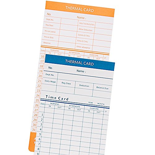 Yescom 100 Count Monthly Time Clock Cards Timecard for Employee Attendance - size: 100pcs