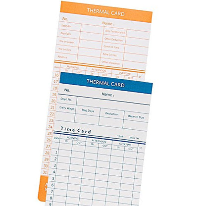 Yescom 100 Count Monthly Time Clock Cards Timecard for Employee Attendance - size: 100pcs
