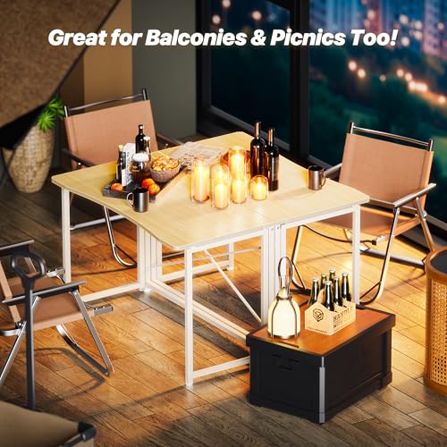 Huuger Folding Desk for Small Spaces, 39.4 Inch Foldable Computer Table - color: Oak, size: 18.9"D x 39.4"W