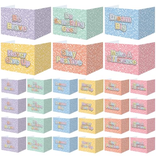 Honoson 24 Pcs Inspirational Privacy Folders for Students | Cardboard Desk Shields with Motivational Words, 6 Designs for Classroom Study, Tri-fold Exam Dividers, Bulk Test Boards - style: Pastel Composition