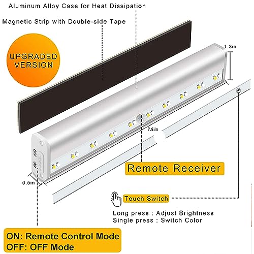 Diomart Under Cabinet Lighting with Remote, 3 Color Temps,4 Pcs - size: 4 Pack
